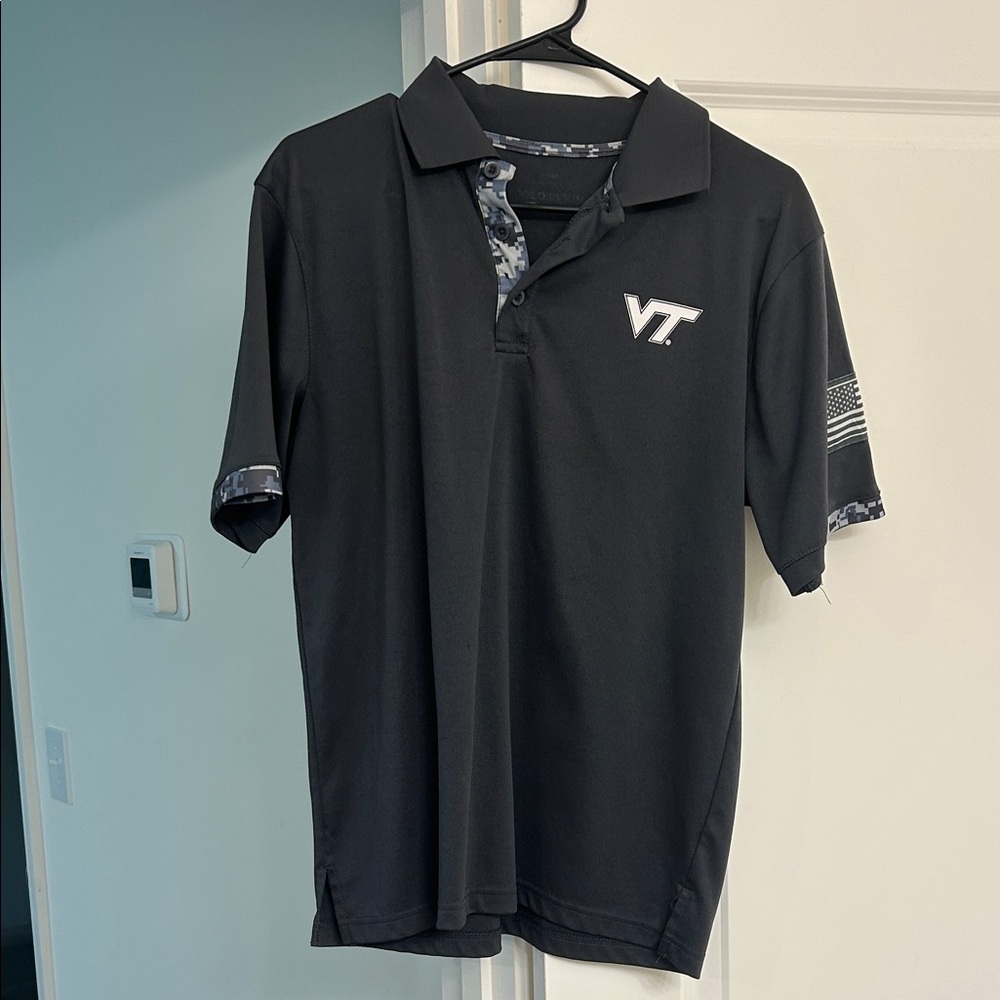 Colosseum VT Men's Black Polo Shirt with Camo Accents